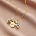 the LOVE BUTTERFLY - Butterfly I Love You Heart Luckly Butterfly Necklace