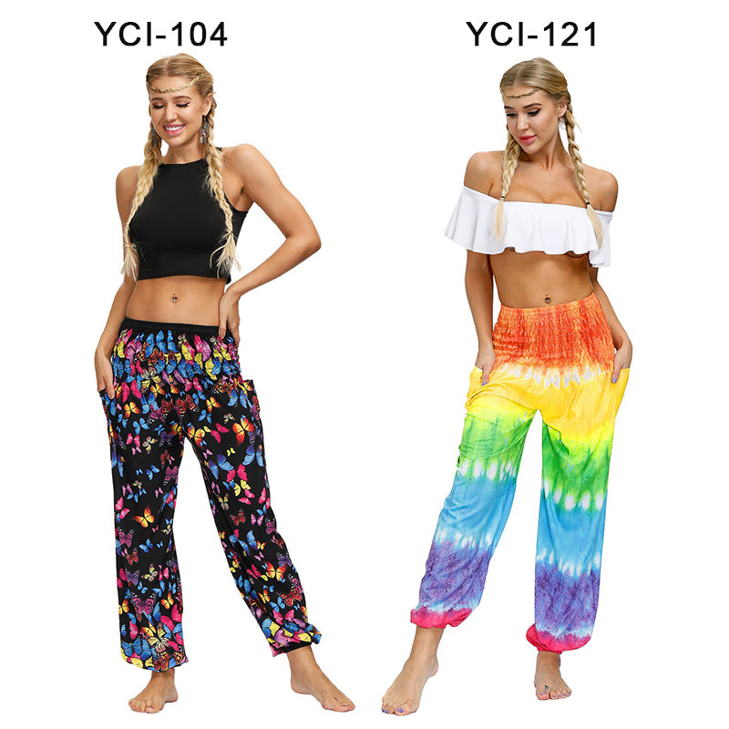 the YOGI - Boho Loose Yoga Pants High Waist Elasticity