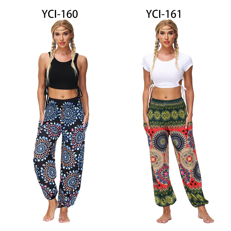 the YOGI - Boho Loose Yoga Pants High Waist Elasticity