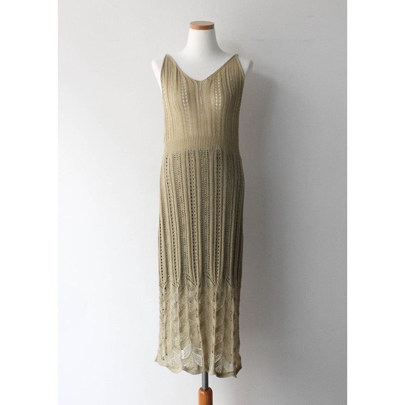 the SWEETHEART - Thin Knitted Spaghetti Strap Dress