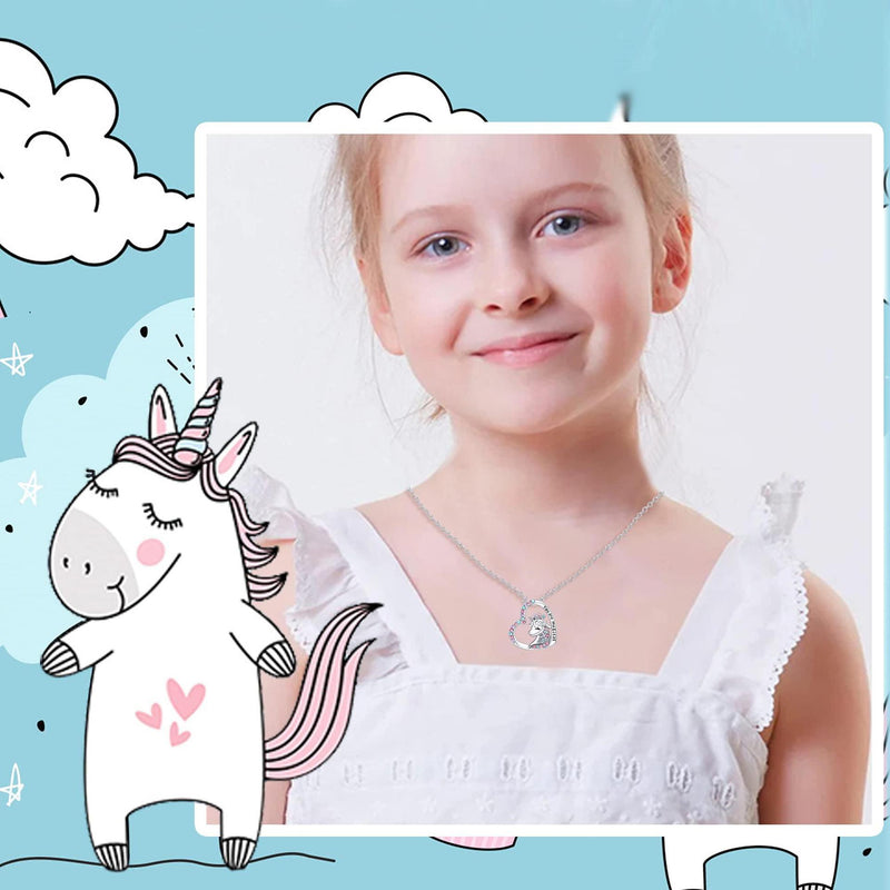 the CHARM - Love Children Unicorn Cartoon Clavicle Chain Necklace