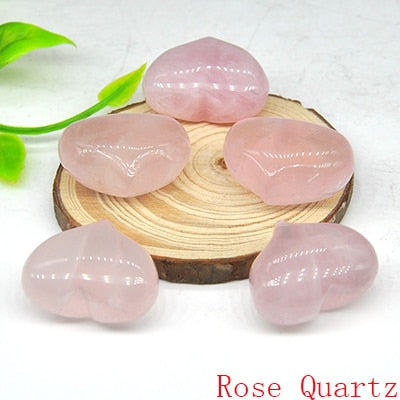 the LOVE STONES - Love Heart Shape Crystal Chakra Healing Stones