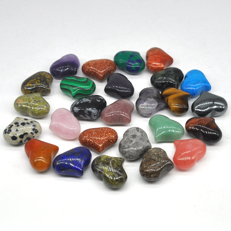 the LOVE STONES - Love Heart Shape Crystal Chakra Healing Stones