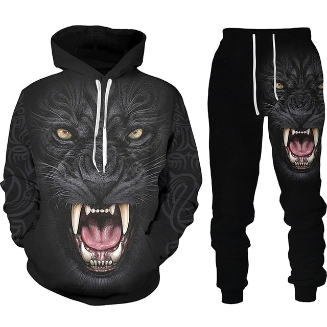 the WOLF PACK - Wolf 3D Printed Hoodie Pants Suits