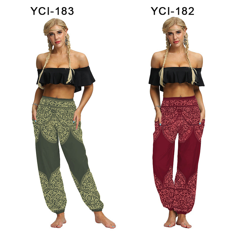 the YOGI - Boho Loose Yoga Pants High Waist Elasticity