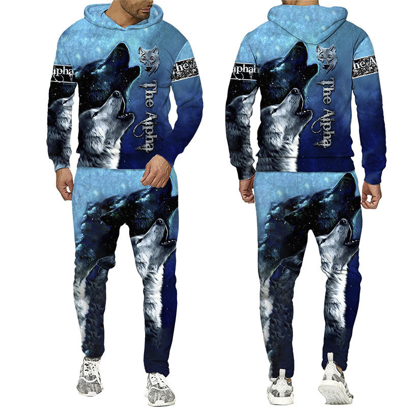 the WOLF PACK - Wolf 3D Printed Hoodie Pants Suits