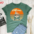 the CALIFORNIA SURF - Retro Wagon Hippie Short Sleeve Print Ladies T-Shirt