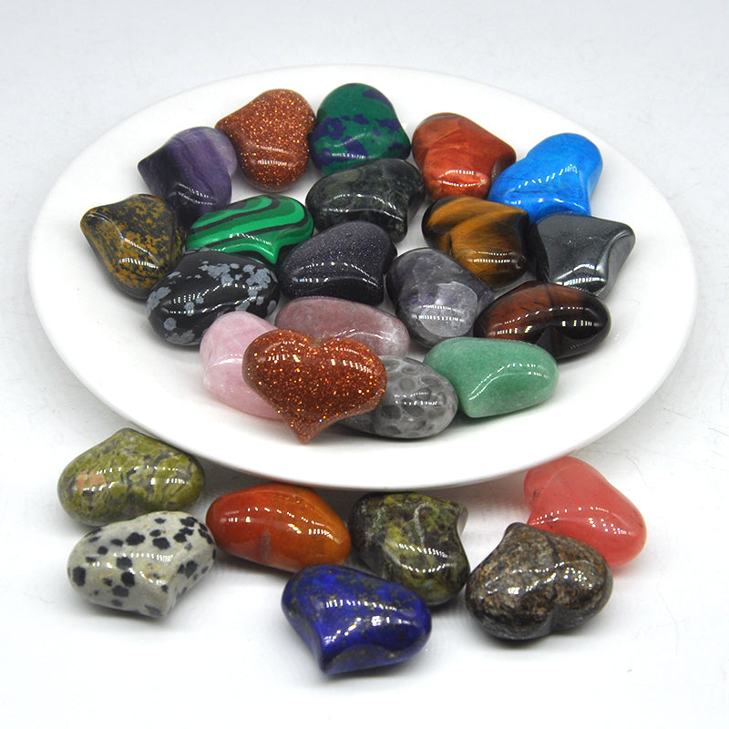 the LOVE STONES - Love Heart Shape Crystal Chakra Healing Stones