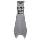 the HIPPIE SOUL - Loose Hippie Soul Letter Printed O-Neck Vest Dress