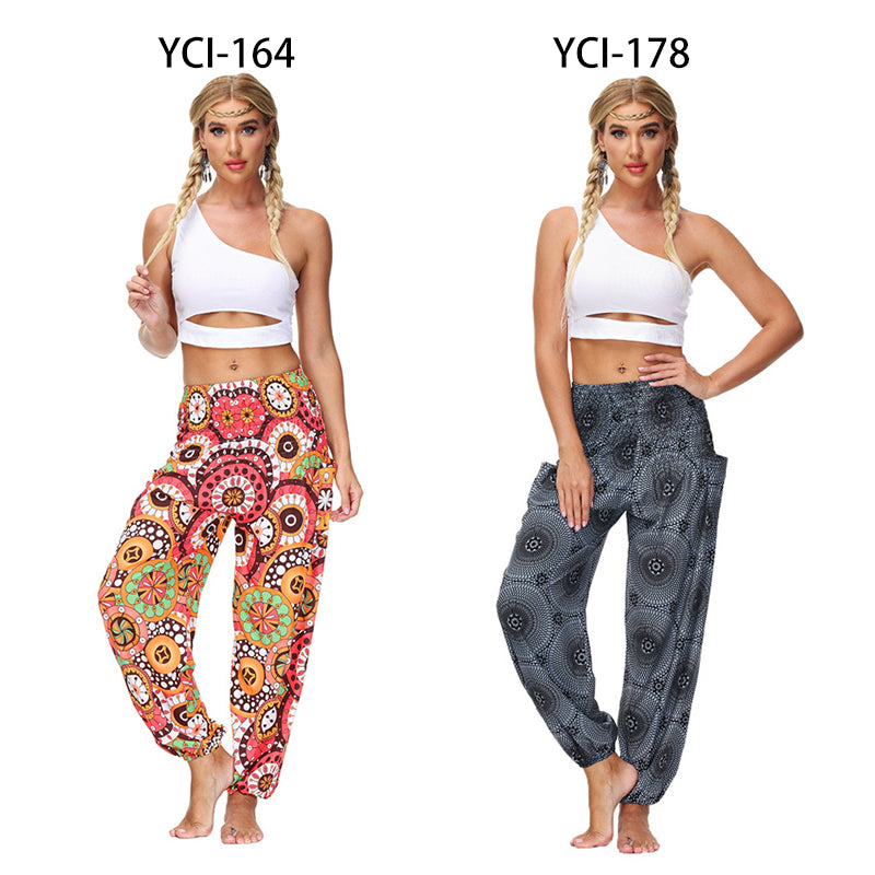 the YOGI - Boho Loose Yoga Pants High Waist Elasticity