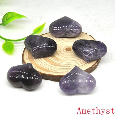 the LOVE STONES - Love Heart Shape Crystal Chakra Healing Stones