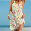 the BOHEMIAN LOUNGER - O-Neck Floral Bohemian Beach Dress