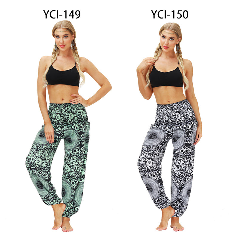 the YOGI - Boho Loose Yoga Pants High Waist Elasticity