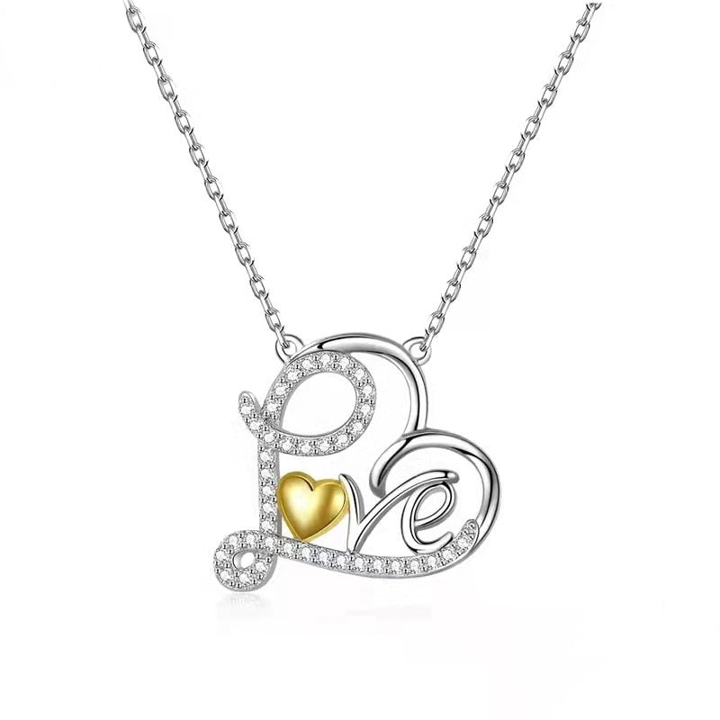 the LOVE BUTTERFLY - Butterfly I Love You Heart Luckly Butterfly Necklace