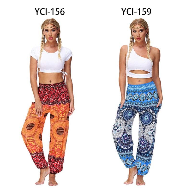 the YOGI - Boho Loose Yoga Pants High Waist Elasticity