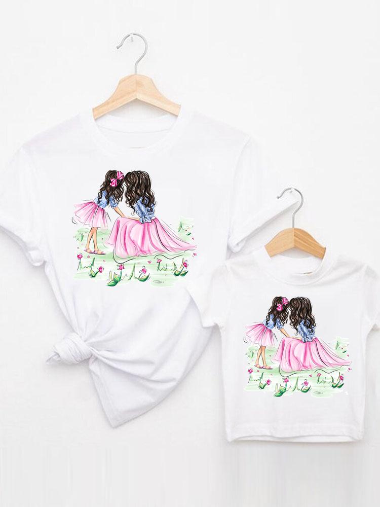 the MOMMA & ME COLLECTION - Family Matching Outfits Sweet New Girl Cute T-Shirt