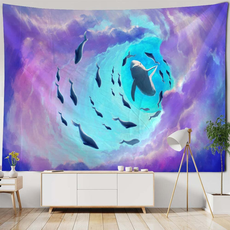 the DREAMLAND - Seascape Art Painting Big Tapestry Fantasy Stars Moon Home Wall Hanging