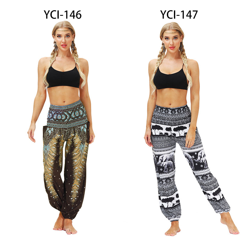 the YOGI - Boho Loose Yoga Pants High Waist Elasticity