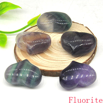 the LOVE STONES - Love Heart Shape Crystal Chakra Healing Stones