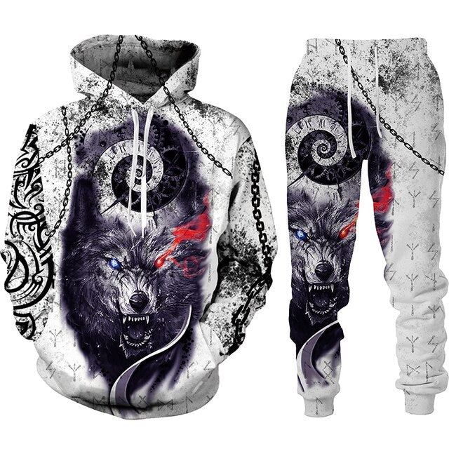 the WOLF PACK - Wolf 3D Printed Hoodie Pants Suits