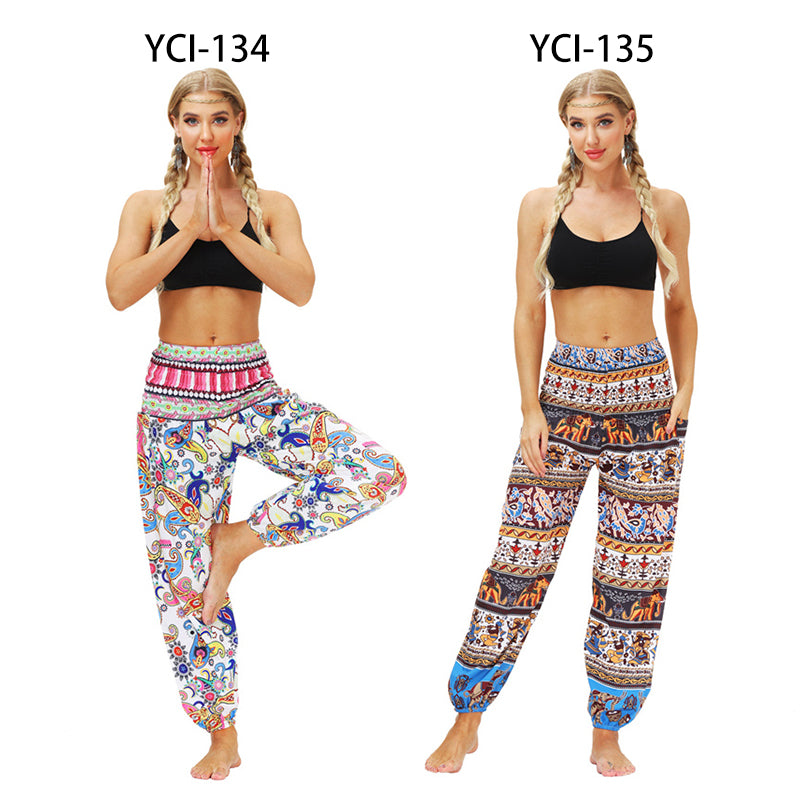 the YOGI - Boho Loose Yoga Pants High Waist Elasticity