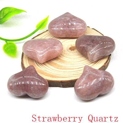 the LOVE STONES - Love Heart Shape Crystal Chakra Healing Stones