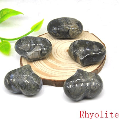 the LOVE STONES - Love Heart Shape Crystal Chakra Healing Stones