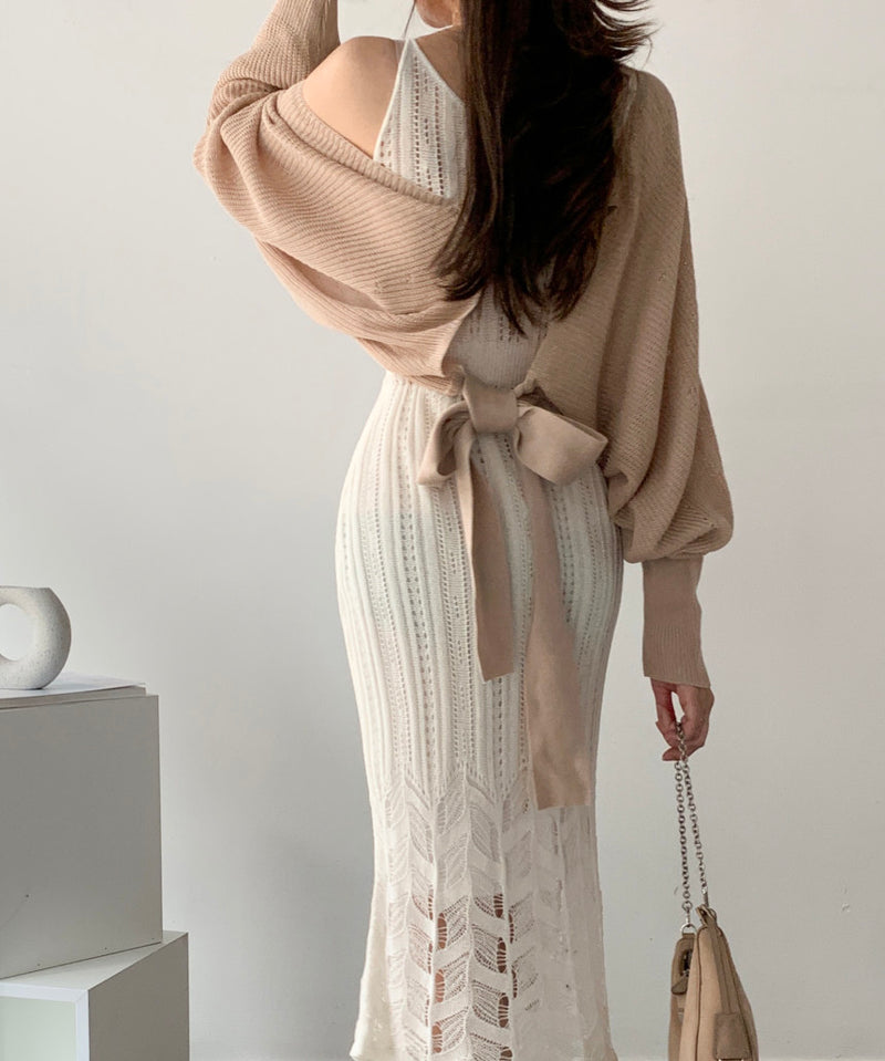 the SWEETHEART - Thin Knitted Spaghetti Strap Dress