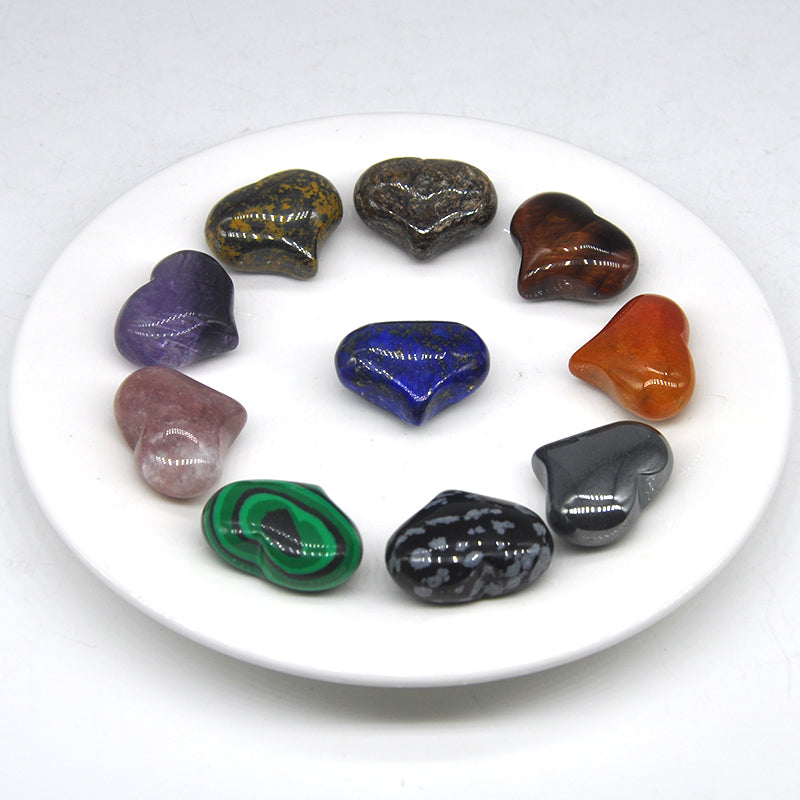 the LOVE STONES - Love Heart Shape Crystal Chakra Healing Stones