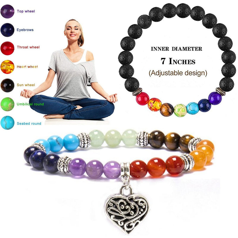 the CHAKRA - 7 Healing Yoga Chakra Bracelet