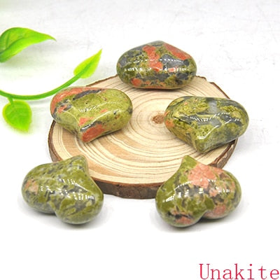 the LOVE STONES - Love Heart Shape Crystal Chakra Healing Stones