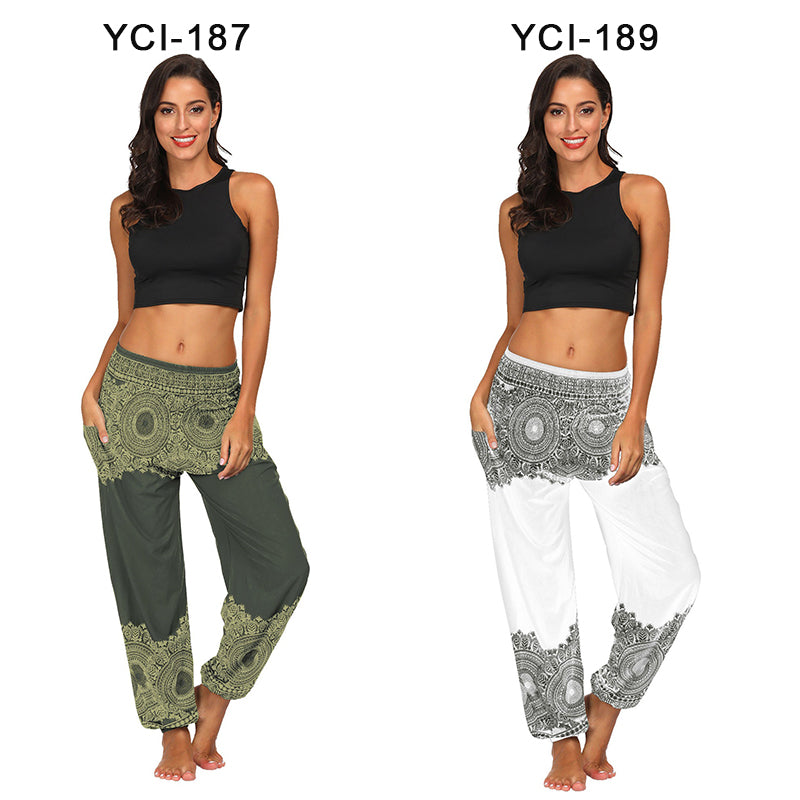 the YOGI - Boho Loose Yoga Pants High Waist Elasticity