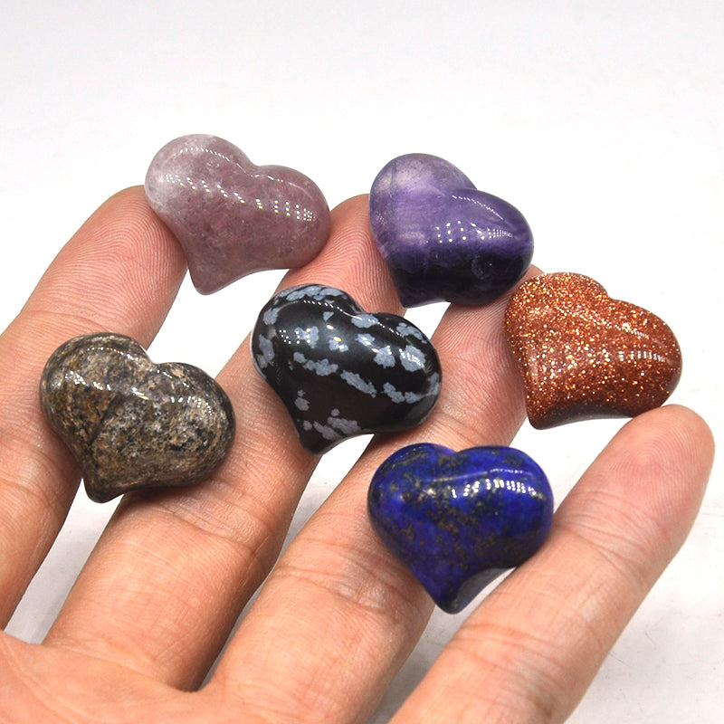 the LOVE STONES - Love Heart Shape Crystal Chakra Healing Stones