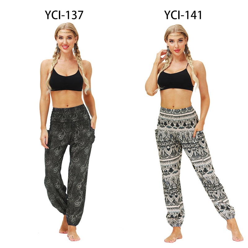 the YOGI - Boho Loose Yoga Pants High Waist Elasticity