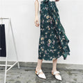 the BLOSSOM BOHO - Floral Skirts Chiffon One-Piece Belt Wrap Skirts