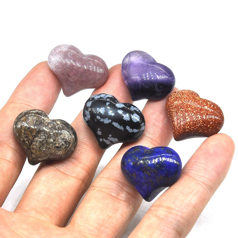 the LOVE STONES - Love Heart Shape Crystal Chakra Healing Stones