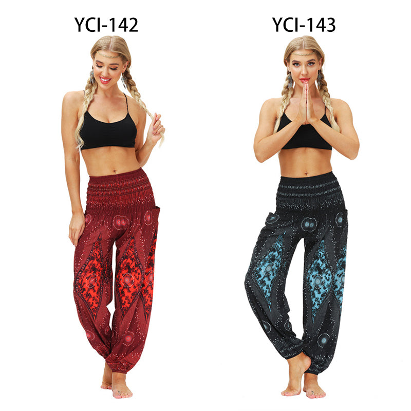 the YOGI - Boho Loose Yoga Pants High Waist Elasticity