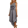 the HIPPIE SOUL - Loose Hippie Soul Letter Printed O-Neck Vest Dress