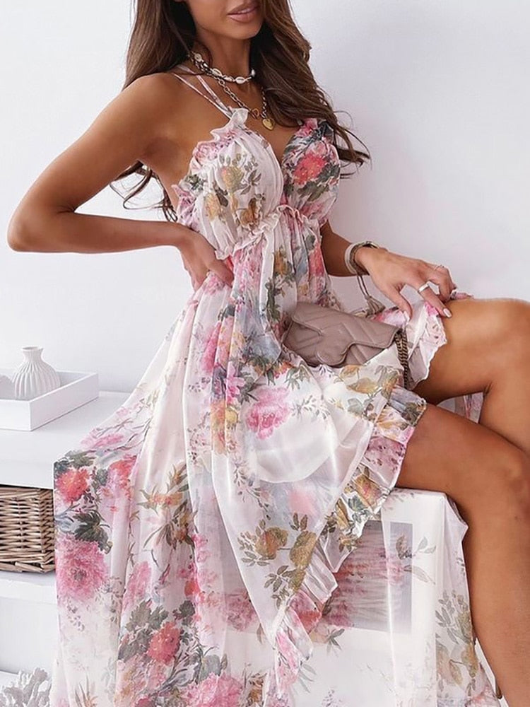 the HOPELESS ROMANTIC - Hollow-Out Sexy Patchwork Chiffon Dress