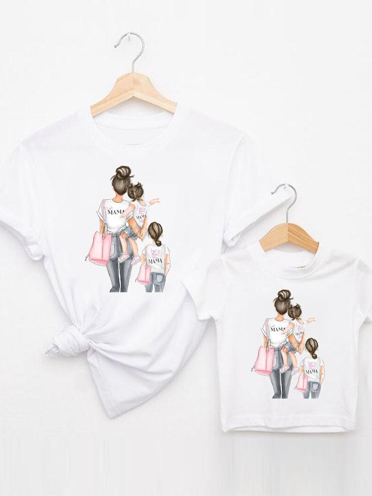 the MOMMA & ME COLLECTION - Family Matching Outfits Sweet New Girl Cute T-Shirt