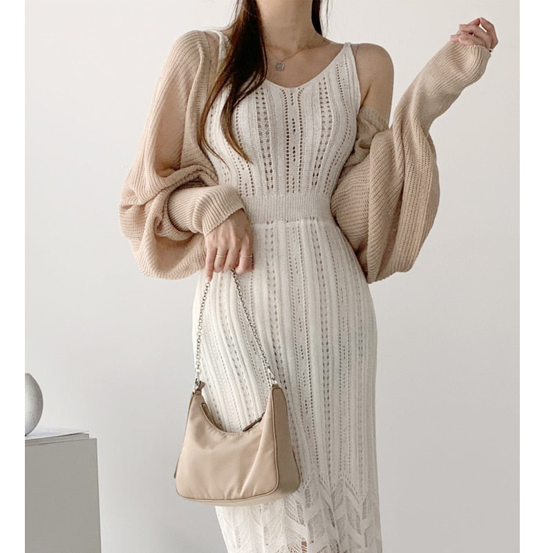 the SWEETHEART - Thin Knitted Spaghetti Strap Dress