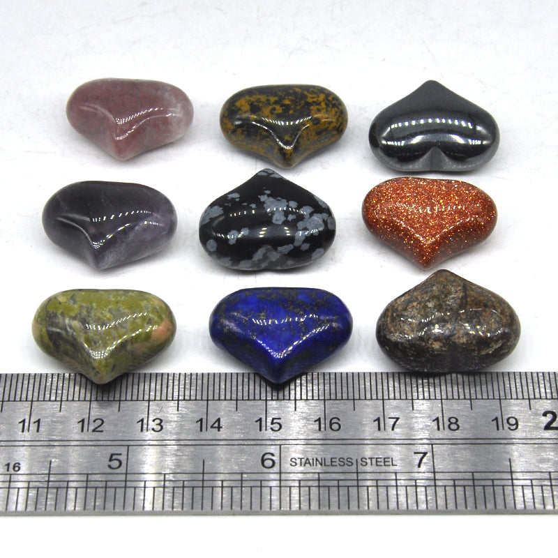 the LOVE STONES - Love Heart Shape Crystal Chakra Healing Stones