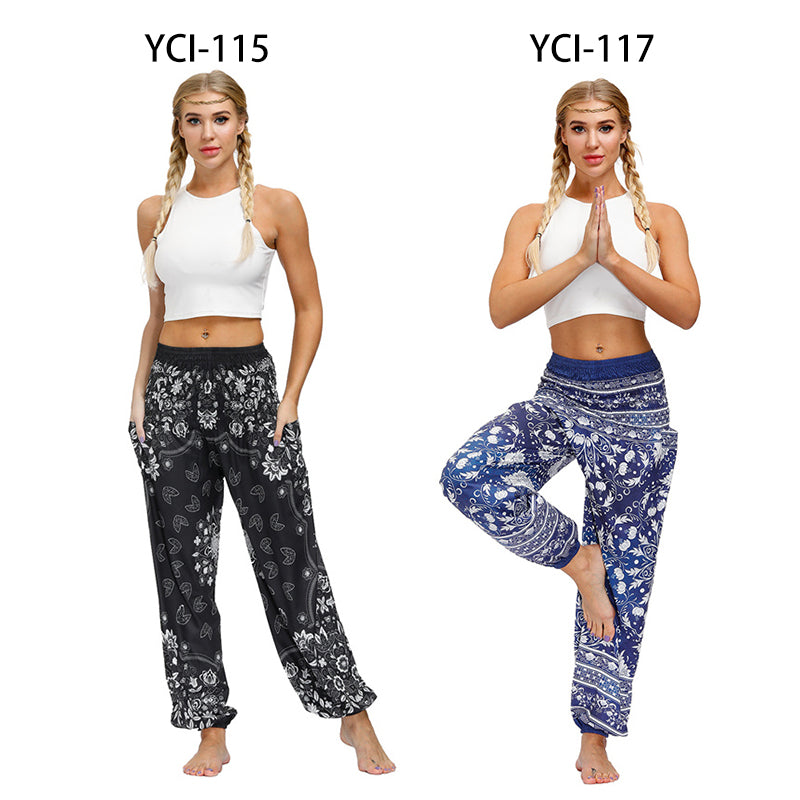 the YOGI - Boho Loose Yoga Pants High Waist Elasticity