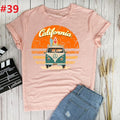 the CALIFORNIA SURF - Retro Wagon Hippie Short Sleeve Print Ladies T-Shirt