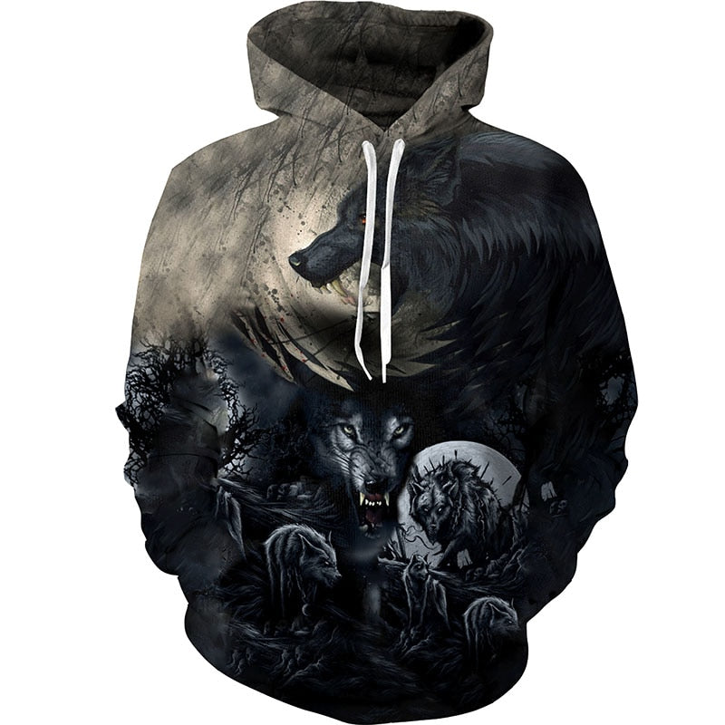 the WOLF PACK - Wolf 3D Printed Hoodie Pants Suits