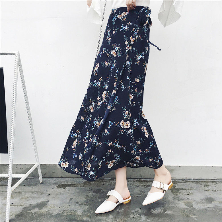 the BLOSSOM BOHO - Floral Skirts Chiffon One-Piece Belt Wrap Skirts