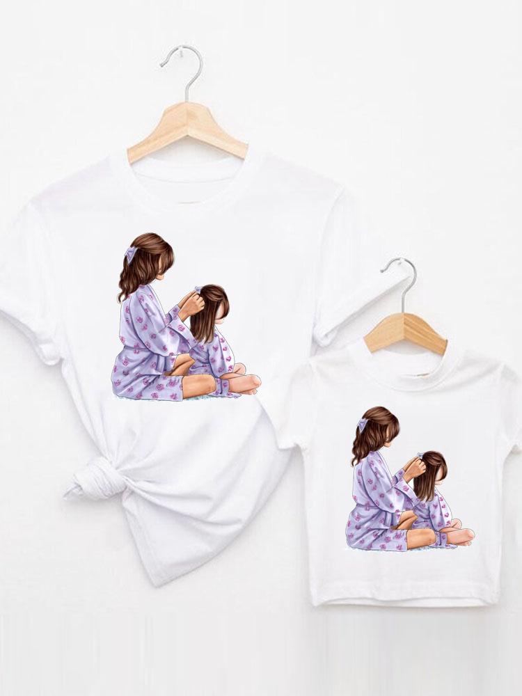 the MOMMA & ME COLLECTION - Family Matching Outfits Sweet New Girl Cute T-Shirt