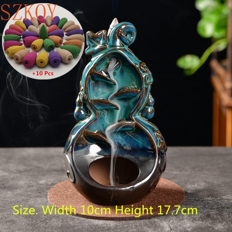 the CASCADE - Incense Burner Ceramic Holder