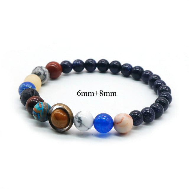 the SOLAR SYSTEM - Natural Stone Eight Planets Bracelet