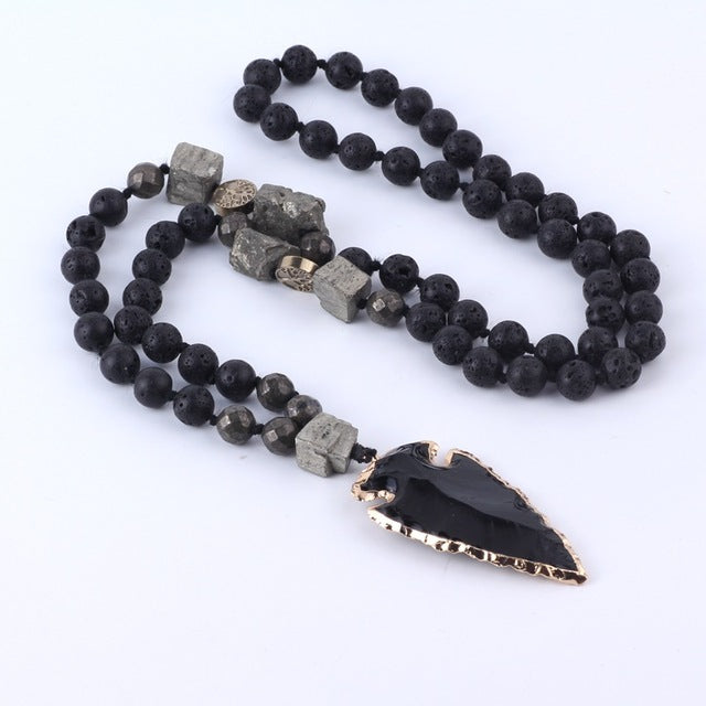 the LAVA STONE - Oaiite Natural Lava Stone Necklace